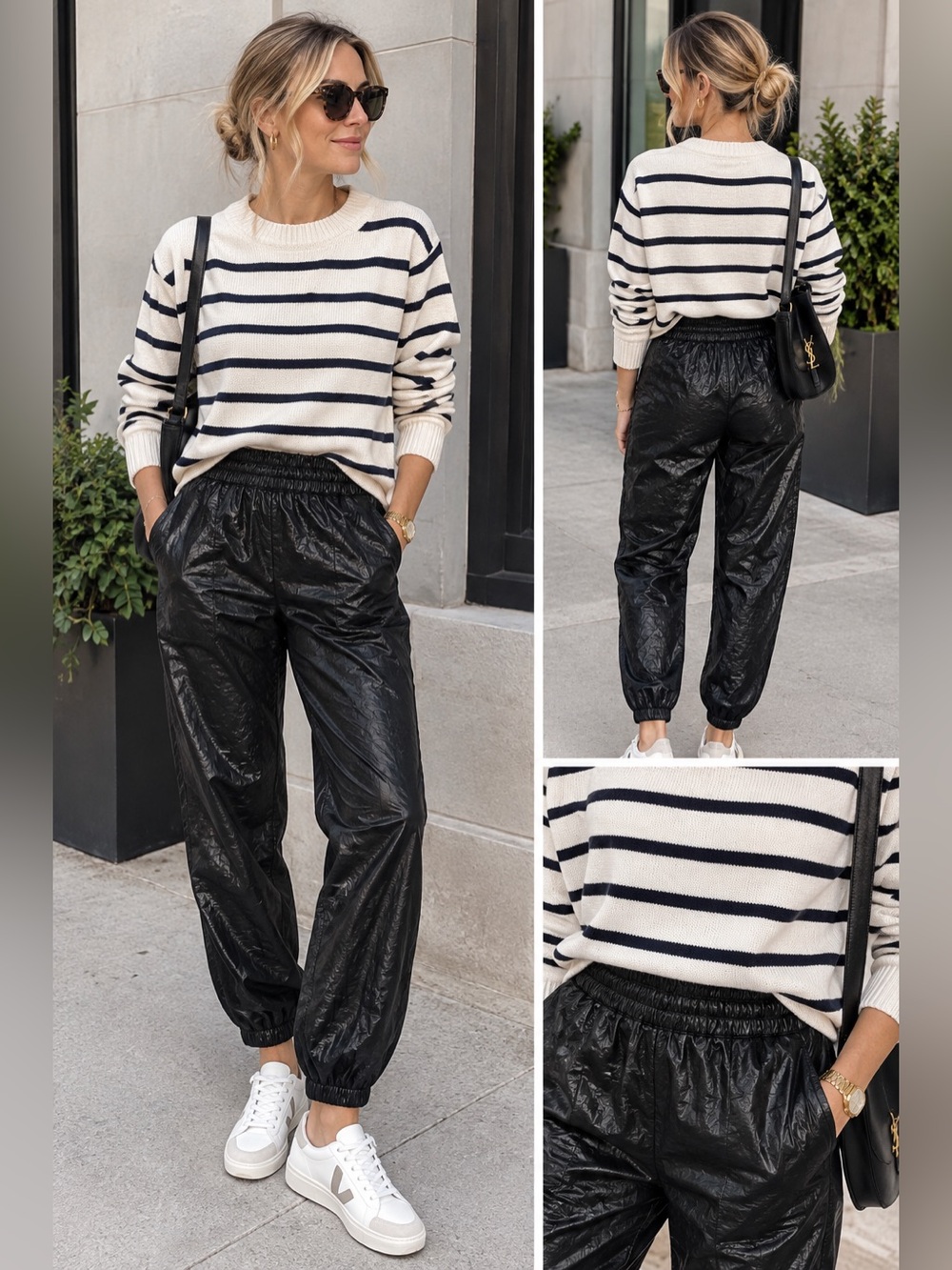 Zara vegan leather joggers